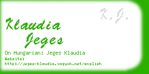 klaudia jeges business card